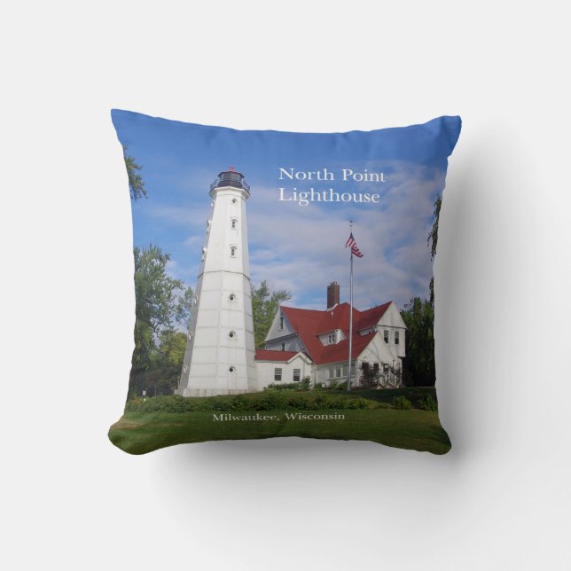 almohada cuadrada del faro de North Point (Anverso)