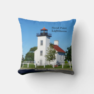 almohada cuadrada del faro de punta de arena