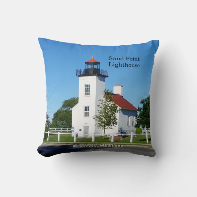 almohada cuadrada del faro de punta de arena (Anverso)