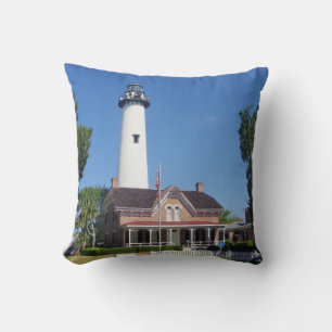 almohada cuadrada del faro de St. Simons