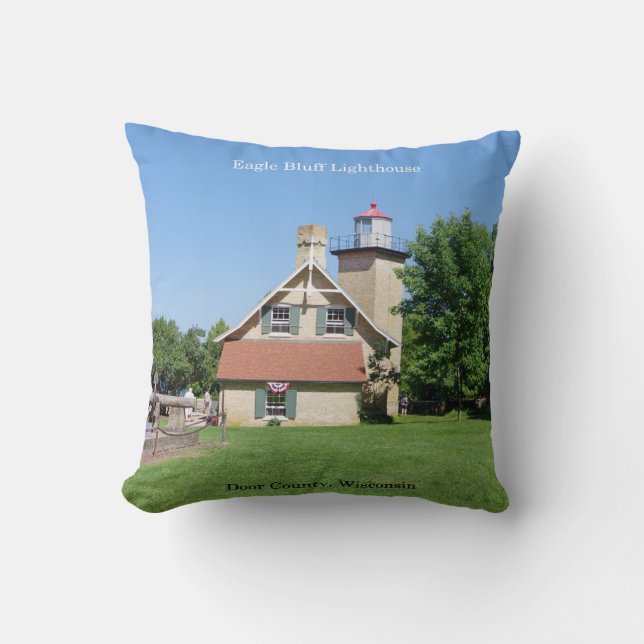 almohada cuadrada del faro Eagle Bluff (Anverso)