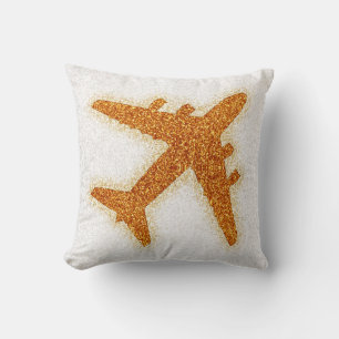 almohada cuadrada del naranja purpurina