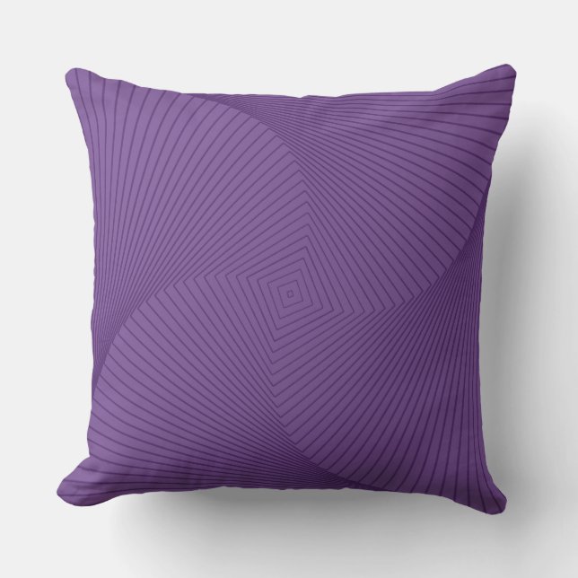 Almohada cuadrada, diseño espiral púrpura (Anverso)