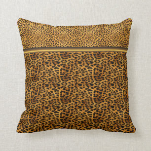 Almohada Cuadrada Estampado de Leopardo Animal Neg