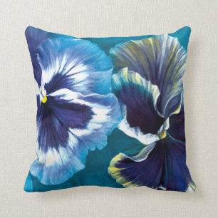 Almohada cuadrada floral de la bella arte del