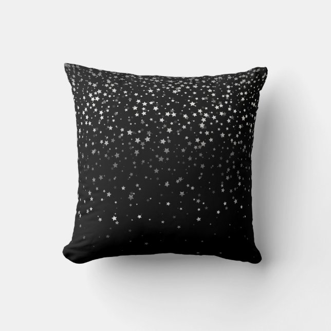 Almohada Cuadrada Indoor Petite Estrellas Plateada (Anverso)