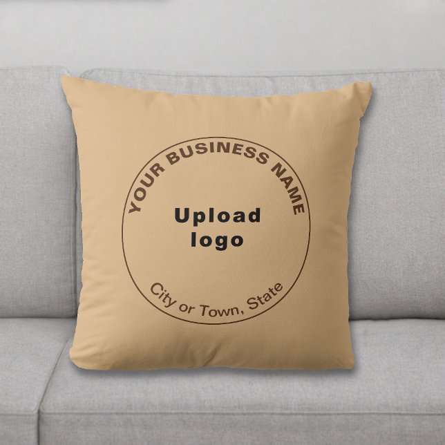 Almohada cuadrada marrón claro de marca comercial  (Subido por el creador)