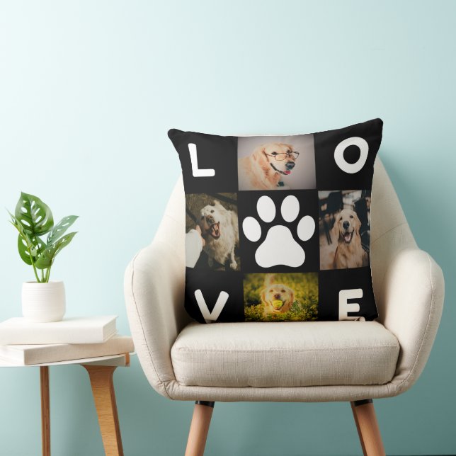 Almohada Cuadrada Me Encantan los Perros (Silla)