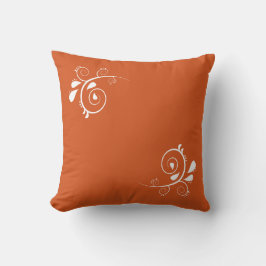Almohada cuadrada moderna naranja y blanca | Perso