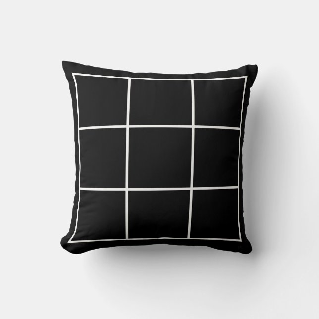 almohada cuadrada negra y blanca (Anverso)
