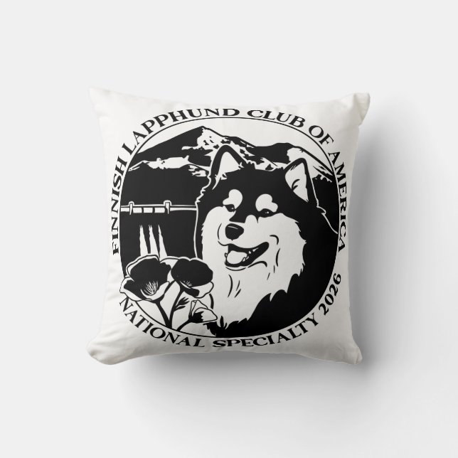 Almohada cuadrada negra y blanca (Anverso)