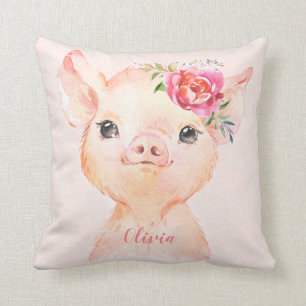 Almohada cuadrada personalizada Olivia Pigsley