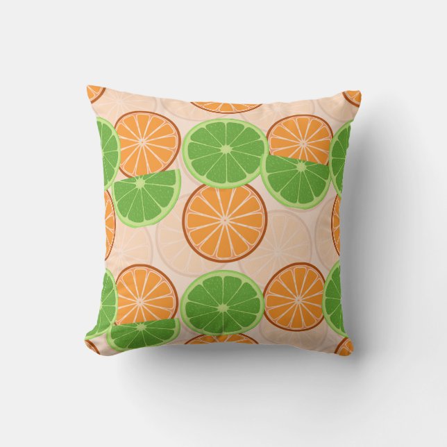 Almohada Cuadrada Refrescante de Limas y Limones - (Anverso)