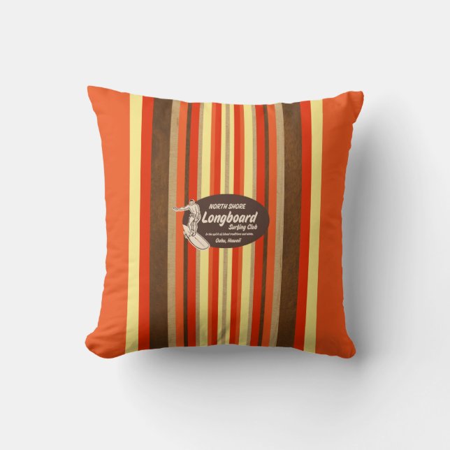 Almohada Cuadrada Reversible de Pipeline Hawaii Su (Anverso)