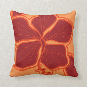 Almohada cuadrada reversible hawaiana del hibisco