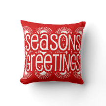 Almohada Cuadrada Roja de Feliz Navidad y Temporad