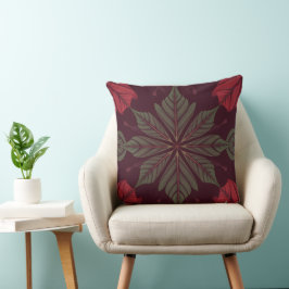 Almohada cuadrada roja y verde para tirar