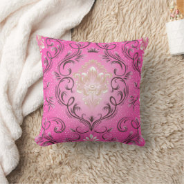 Almohada cuadrada rosa damasco