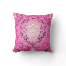 Almohada cuadrada rosa damasco