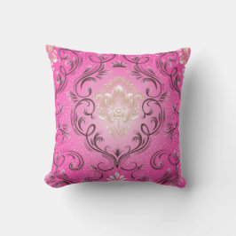 Almohada cuadrada rosa damasco
