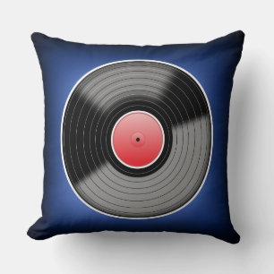 Almohada cuadrada Vinyl Junkie Blue Fade