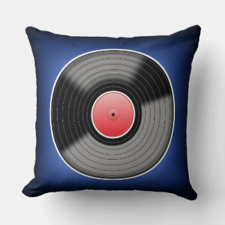 Almohada cuadrada Vinyl Junkie Blue Fade