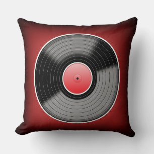 Almohada cuadrada Vinyl Junkie Red Fade