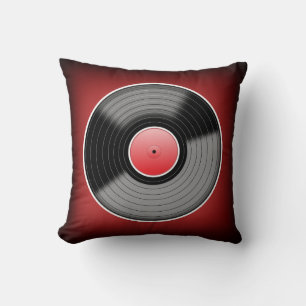 Almohada cuadrada Vinyl Junkie Red Fade
