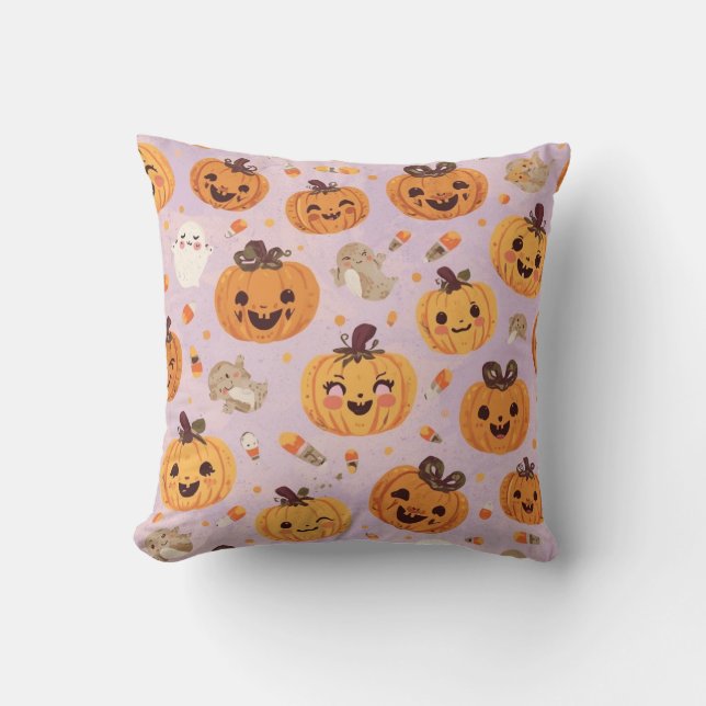 Almohada Cubierta de calabaza Halloween (Anverso)