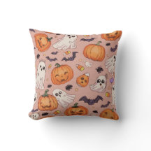 Almohada Cubierta de Halloween - Calabazas y fanta