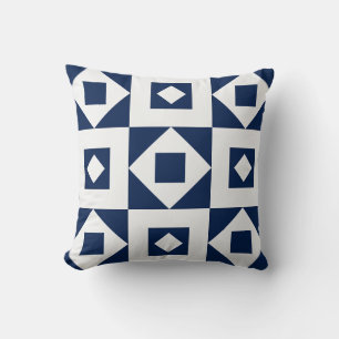 Almohada Cubre Colcha Minimalista Navy Blanco