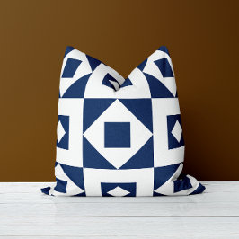 Almohada Cubre Colcha Minimalista Navy Blanco