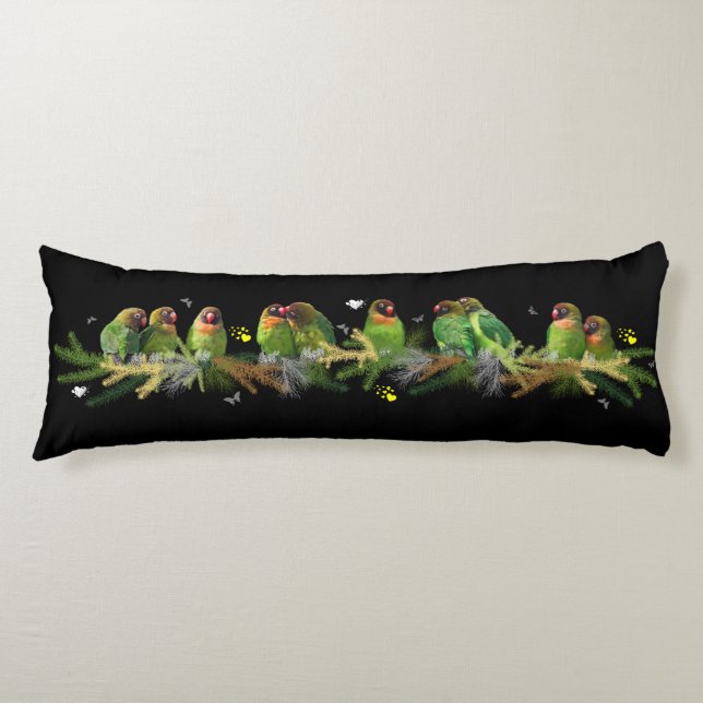 Almohada cuerpo arcoíris de inseparables (Anverso)