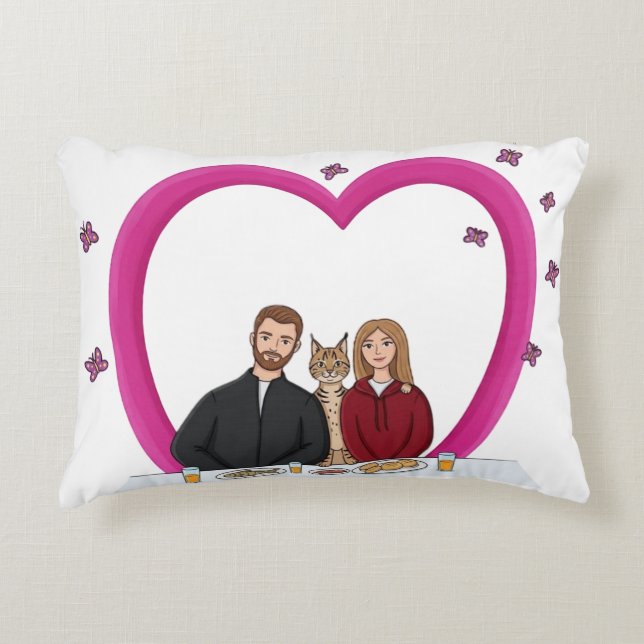 Almohada Cushion Corazón Romántico de Pareja Adora (Anverso)