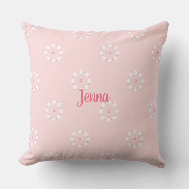 Almohada Cushion de Flores Rosadas Doble Cara (Anverso)