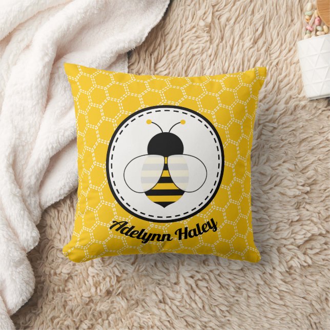 Almohada Cute Bee Birth Stats (Manta)