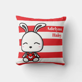Almohada Cute Bunny con estadísticas de nacimiento