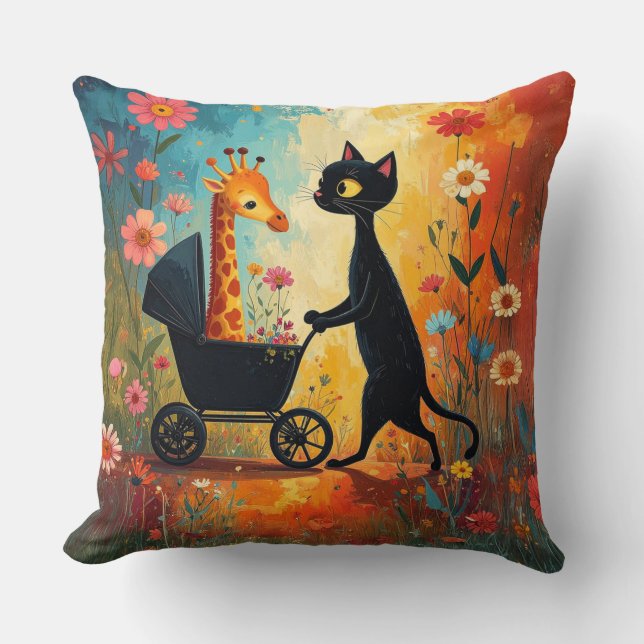 Almohada Cute Cat Jirafa (Anverso)