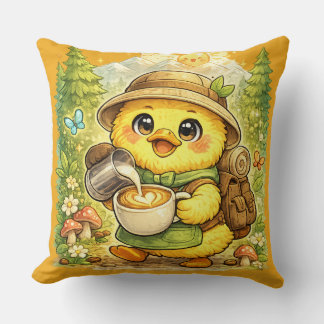 Almohada Cute Coffee Explorer Chick | Kawaii F