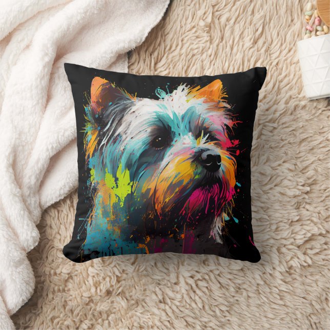 Almohada Cute Colorida de Yorkie (Manta)