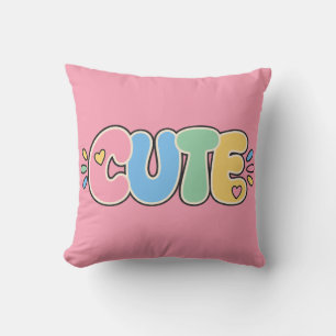 Almohada Cute de Tipografía Pastel para Niños