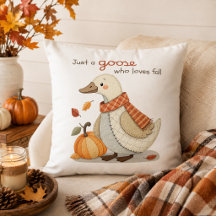 Almohada Cute Fall Goose Whimsical Autumn Throw