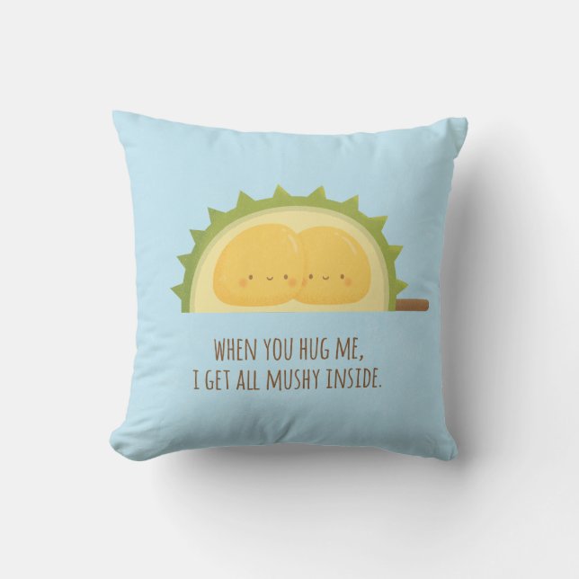 Almohada Cute Hugging Durian Seeds Mushy Love (Anverso)