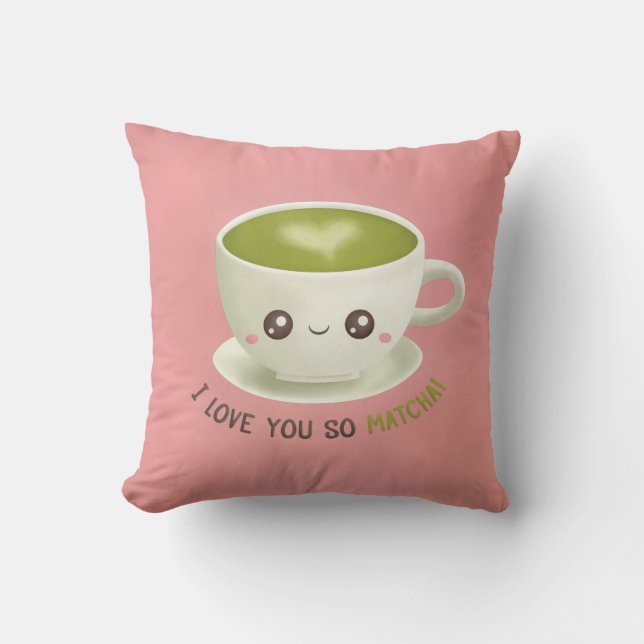 Almohada Cute I Love You So Matcha Puns (Anverso)
