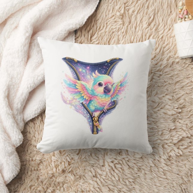 Almohada Cute Pastel 3D Loro Cremallera (Manta)