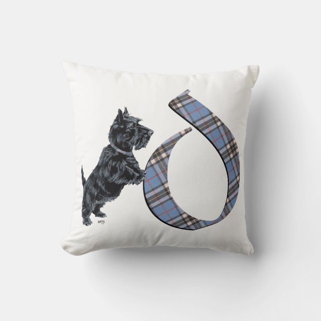 Almohada D Monograma Terrier Escocés (Anverso)
