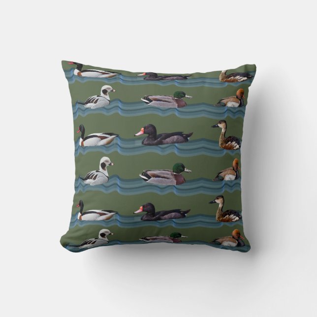 Almohada Dandy Ducks (Verde) (Anverso)