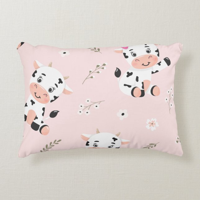 Almohada de 12x16 acentos de potencia de vaca (Anverso)