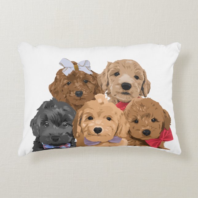 Almohada de 12x16 acentos en el Día de la Cachorra (Anverso)