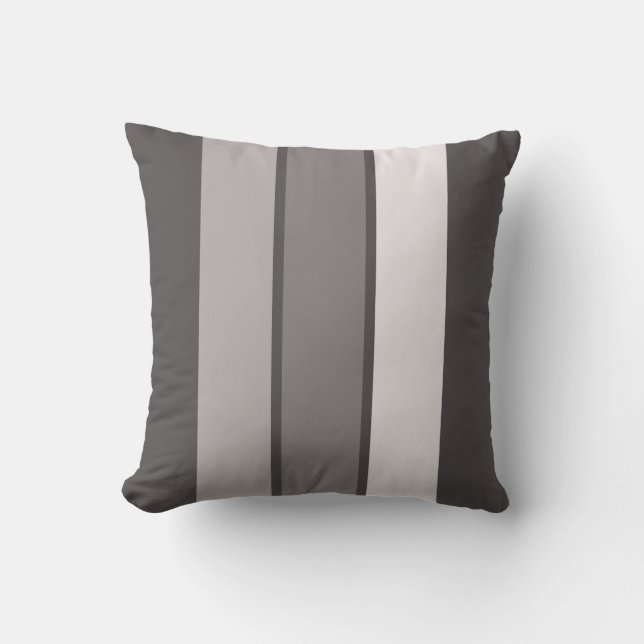 Almohada de 16" con raya Gris 3 Cálido (1 de 3) (Anverso)